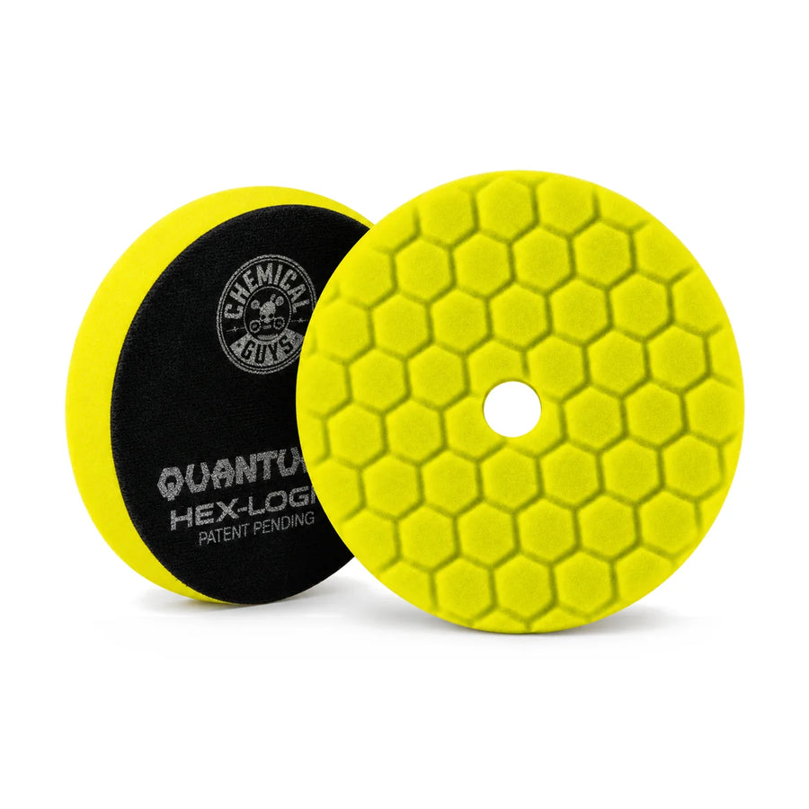 Chemical Guys HEX-Logic Quantum Buffing Pad Yellow 6.5in, product photo on white