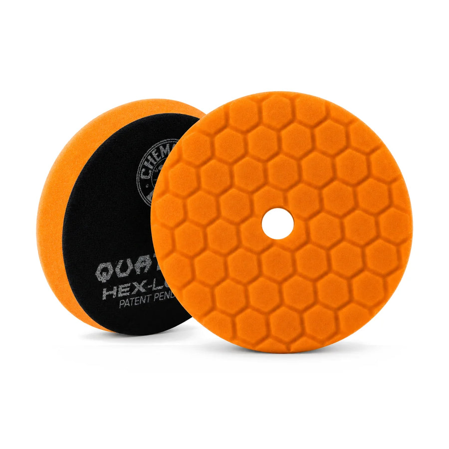 Chemical Guys HEX-Logic Quantum Cutting Pad Orange 6.5in, product photo on white