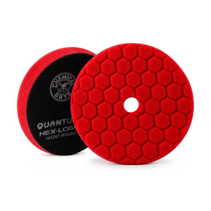 Chemical Guys HEX-Logic Quantum Finesse Finishing Pad Red 6.5in, product photo on white