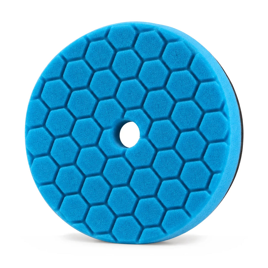 Chemical Guys HEX-Logic Quantum Soft Polishing Pad Blue 6.5in, product photo on white
