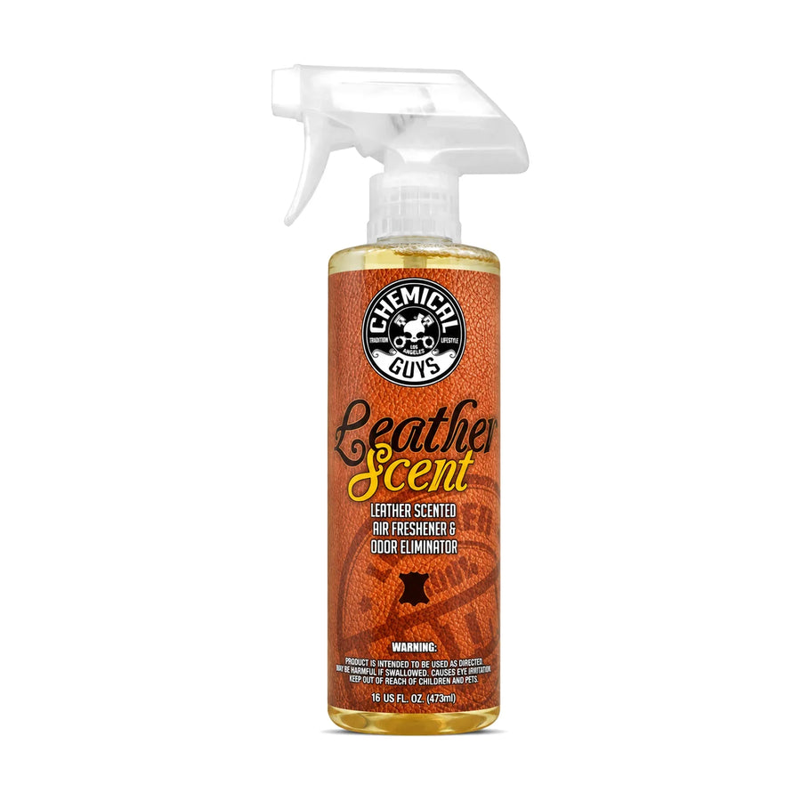 Chemical Guys Leather Scent Premium Air Fragrance & Freshener 16oz, product photo on white