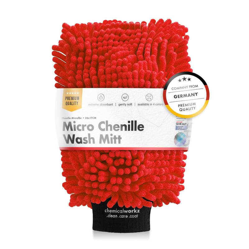 ChemicalWorkz Chenille Wash Mitt - Red - The Drivers HQ