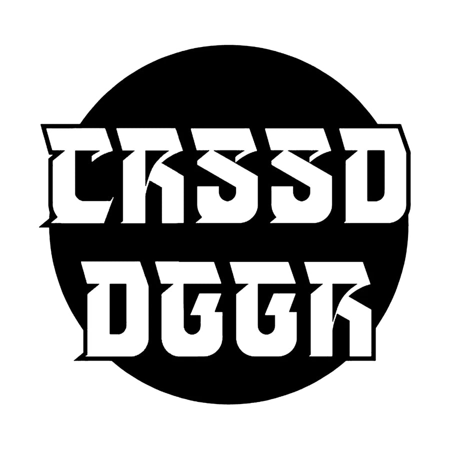 Crossed Dagger Apparel CRSSD DGGR Sticker 9cm, product photo on white