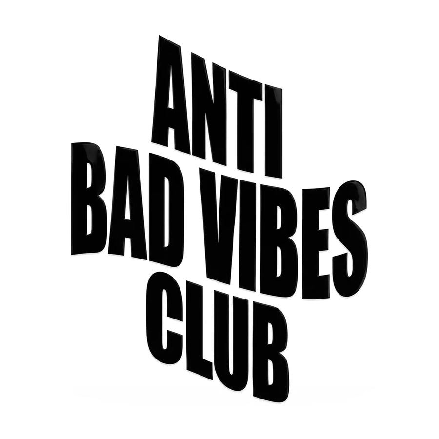 Crossed Dagger Apparel Anti Bad Vibes Vinyl Sticker Black, product photo on white