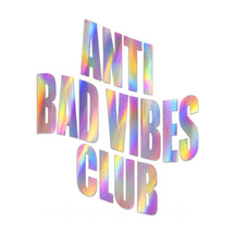 Crossed Dagger Apparel Anti Bad Vibes Vinyl Sticker Opal, product photo on white