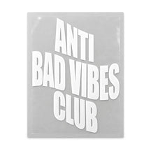 Crossed Dagger Apparel Anti Bad Vibes Vinyl Sticker White, product photo on white
