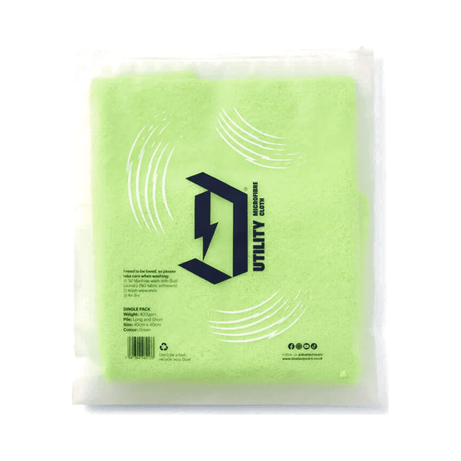 Dual Utility Double Sided Microfibre Cloth, Green, product photo on white
