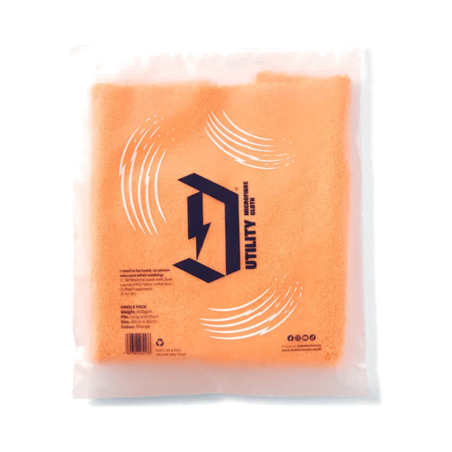 Dual Utility Double Sided Microfibre Cloth, Orange, product photo on white