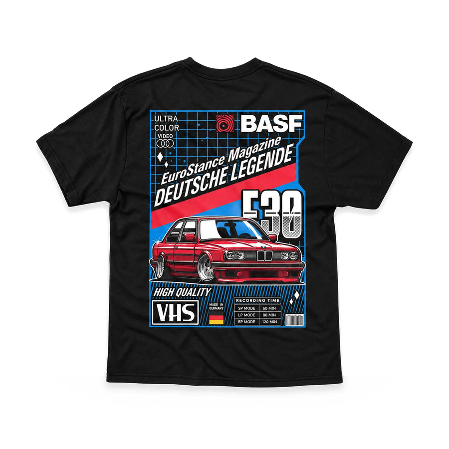 EuroStance E30 VHS Retro Tee back, product photo on white