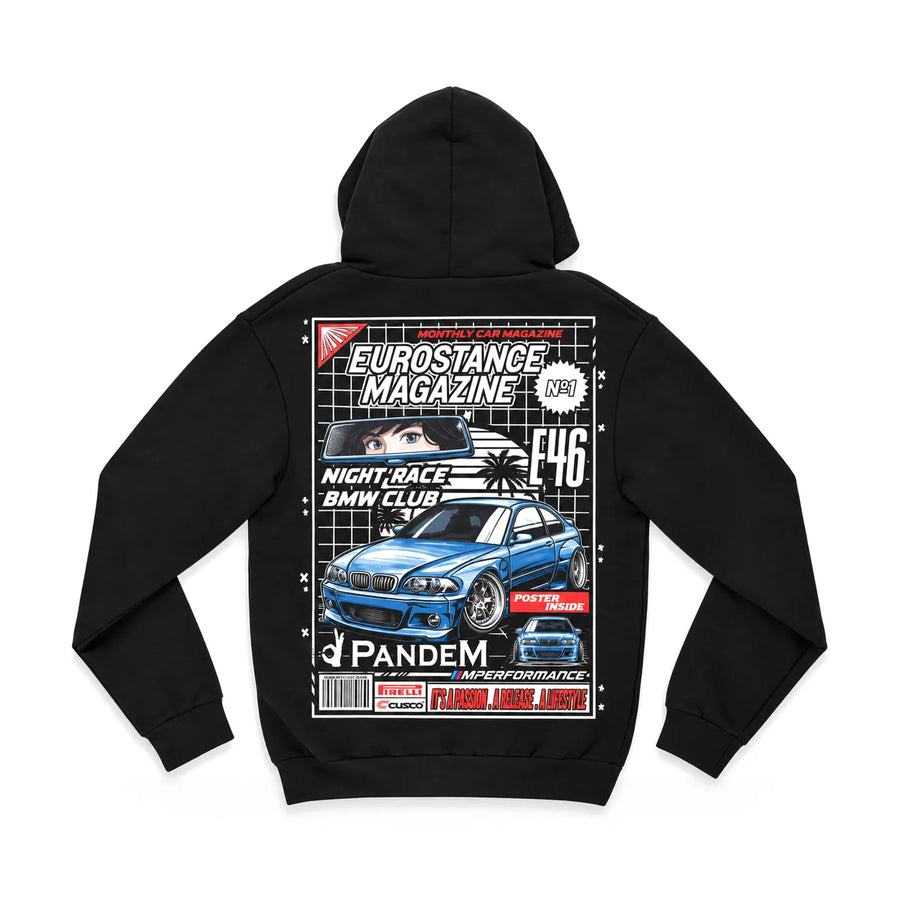 EuroStance E46 Mag Hoodie back, product photo on white