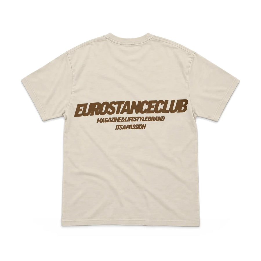 EuroStance Club Lifestyle - Tee sand & brown, back, product photo on white