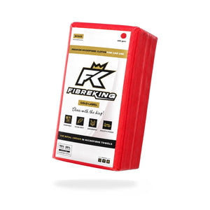 FibreKing Gold Label Microfibre Cloths - 36 Pack | 400GSM Red