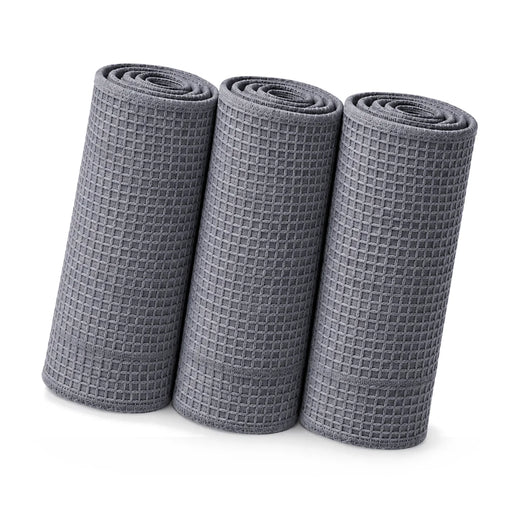 FibreKing Waffle Weave Glass Towels - 3 Pack | 300GSM