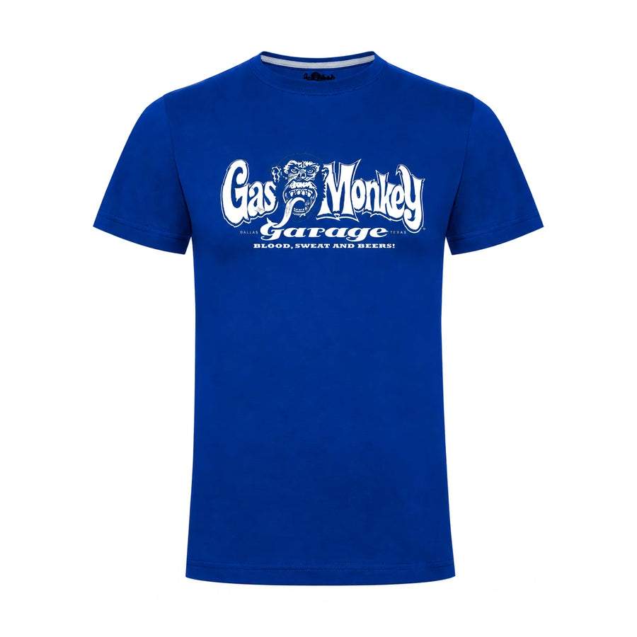Gas Monkey Garage OG Logo T-Shirt, royal blue, product photo on white