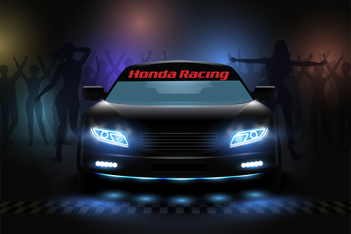 Sunstrip Racing Honda Racing Custom Vinyl Sunstrip – Universal Fit 140cm 150cm 160cm ...