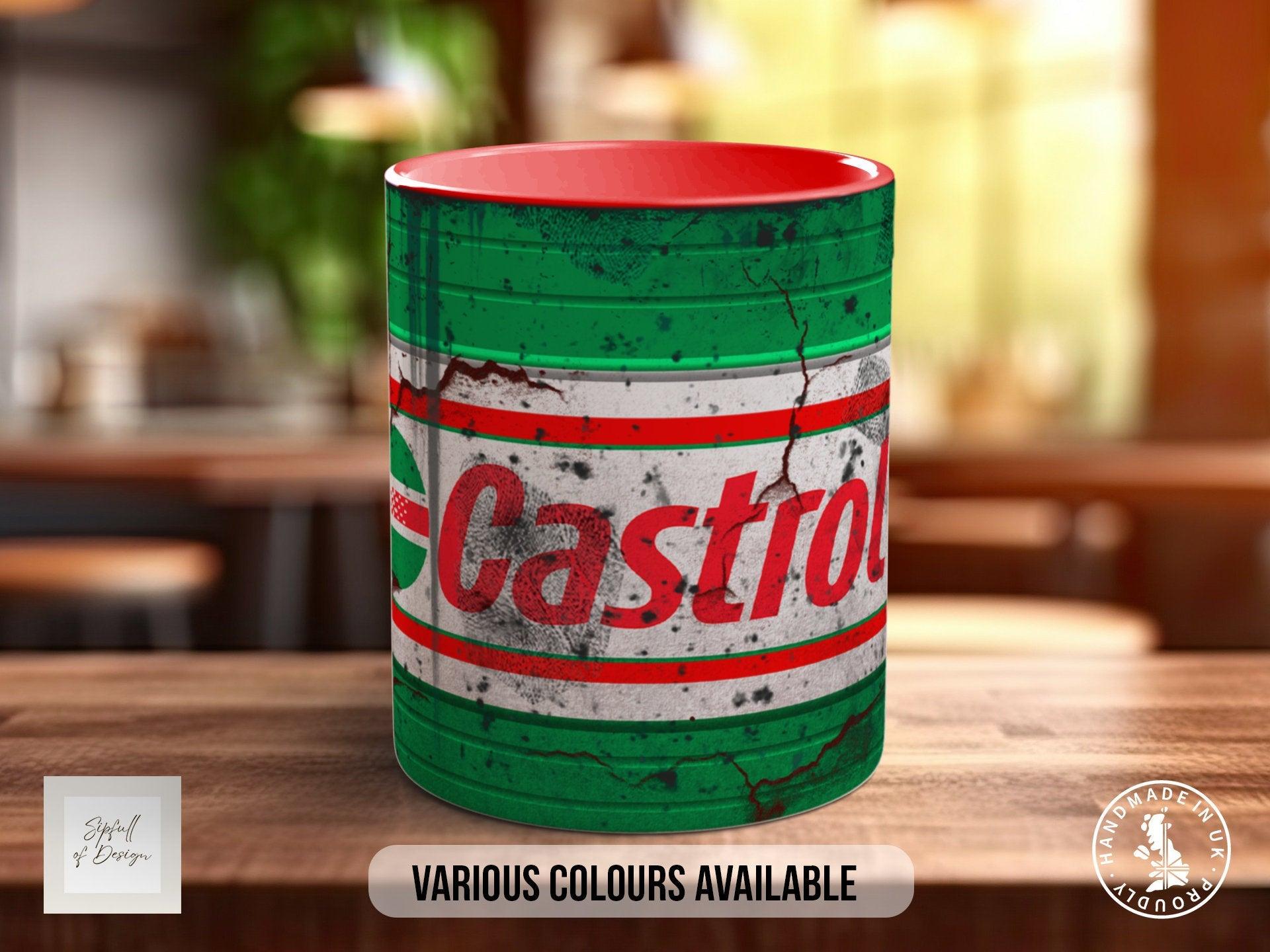 Castrol Oil Mugs Grungy  - Multiple Colour Options Version 5