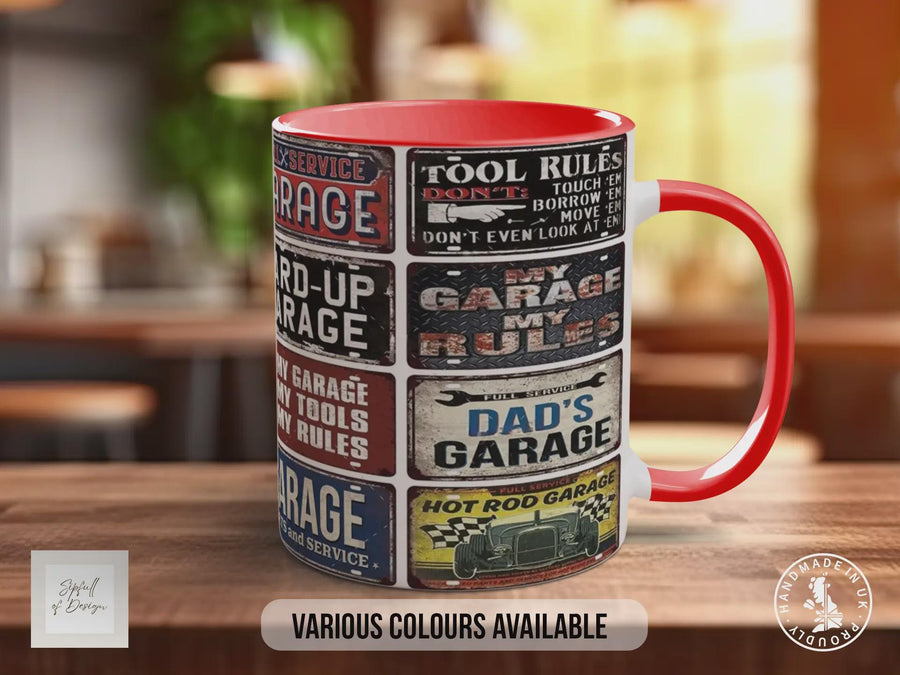 Hot Rod Dad's Garage Mug | Vintage Custom Car Gift for Dads