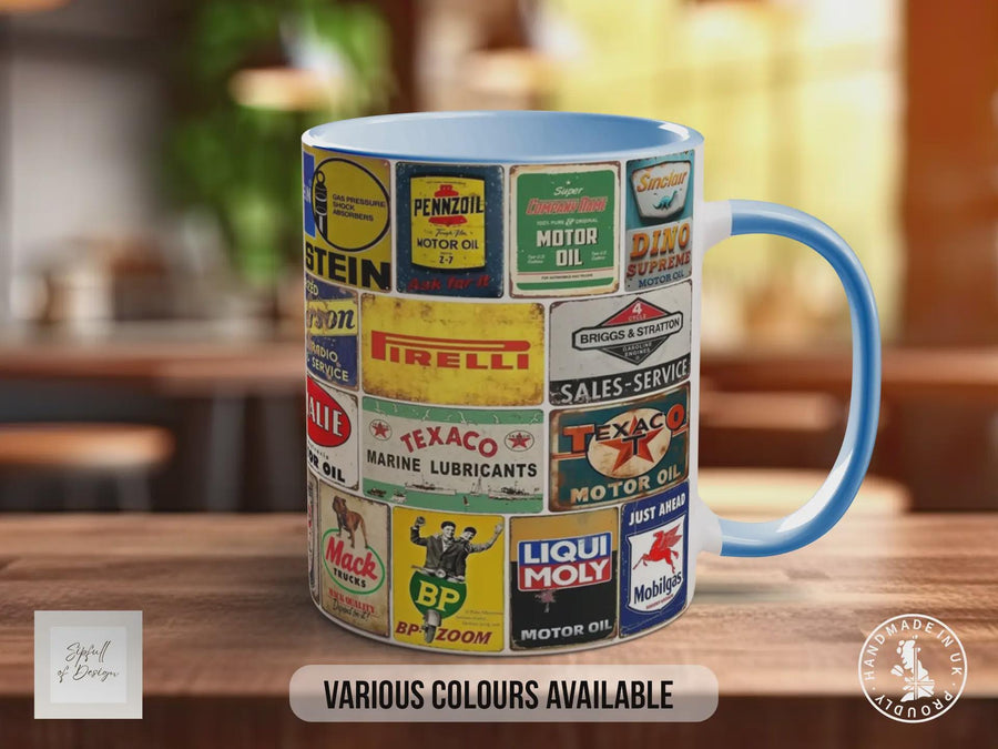 All Oils Vintage Mug | Retro Motor Oil Brands Garage Gift