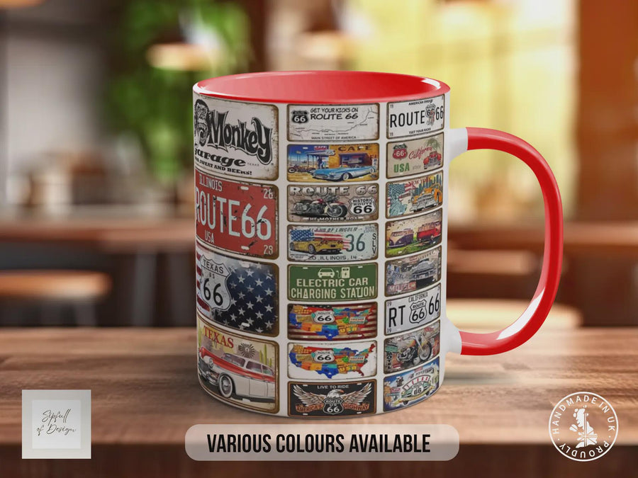 Route 66 Live to Ride Mug | Vintage Biker Americana Gift