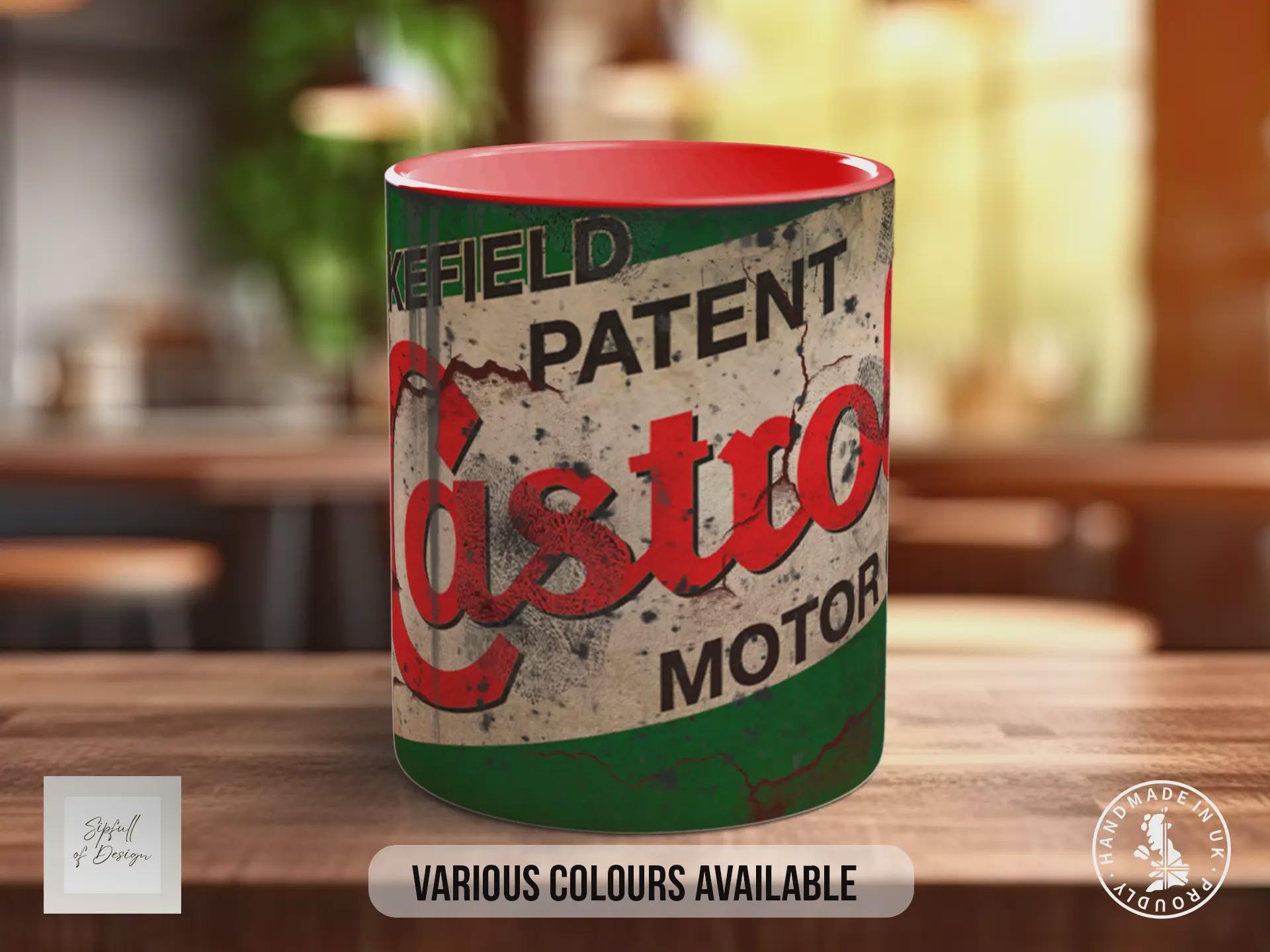 Castrol Patent Motor Oil Mug – Vintage Garage Retro Car Enthusiast Gift