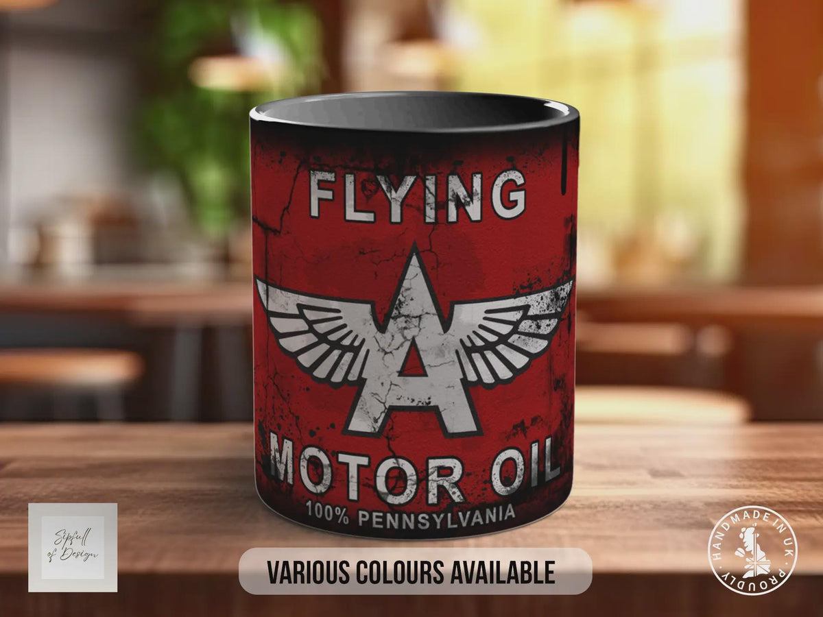 Flying A Motor Oil Mug | Vintage Americana Garage Gift