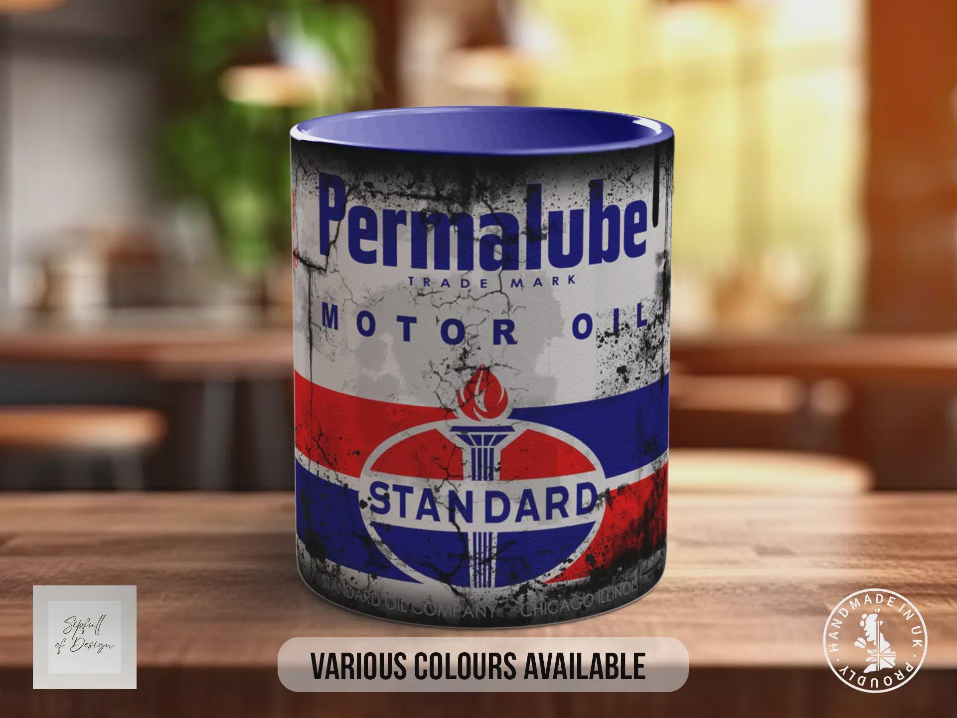 Permalube Motor Oil Mug | Vintage Standard Oil Americana Gift