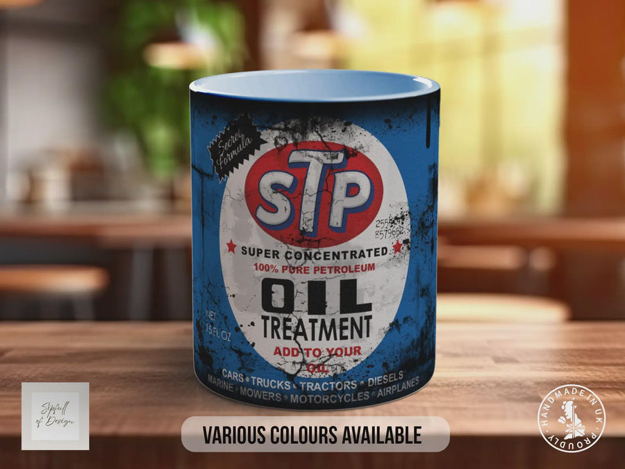 STP Oil Treatment Mug - Vintage Retro Garage Motorsport Coffee Cup - The Drivers HQ