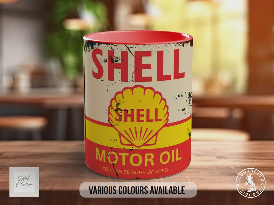Shell Motor Oil Mug - Vintage Petrol Can Gift - The Drivers HQ