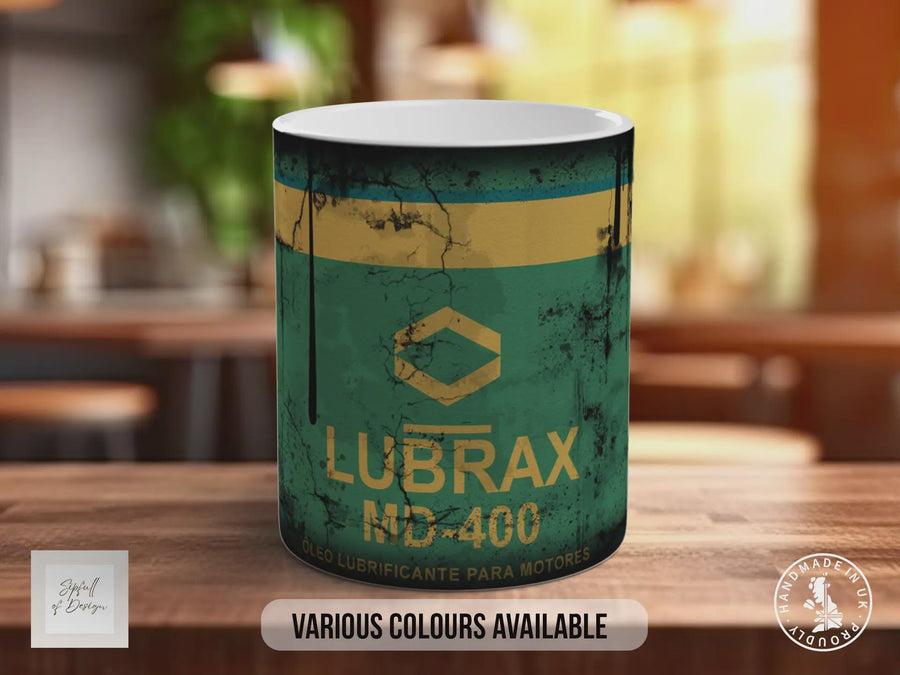 Lubrax Motor Oil Mug - Vintage Retro Garage Coffee Cup Gift