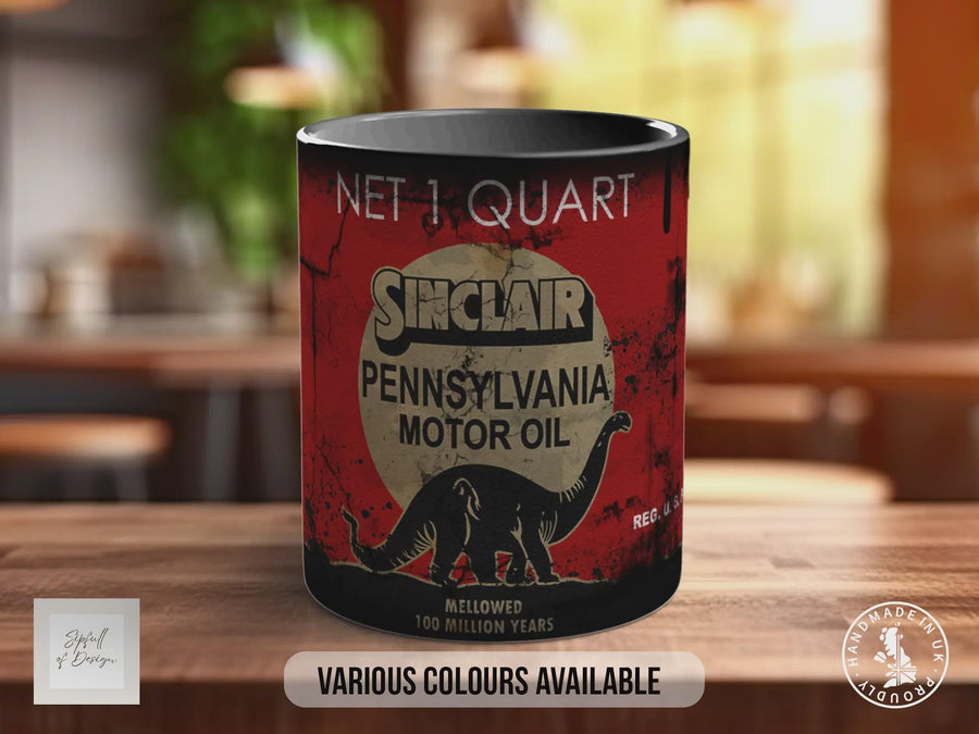 Sinclair Motor Oil Mug | Vintage Dinosaur Logo Americana Gift