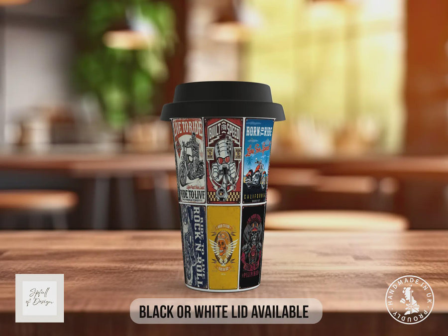 Built for Speed Travel Mug - Retro Biker Motorcycle Insulated Cup