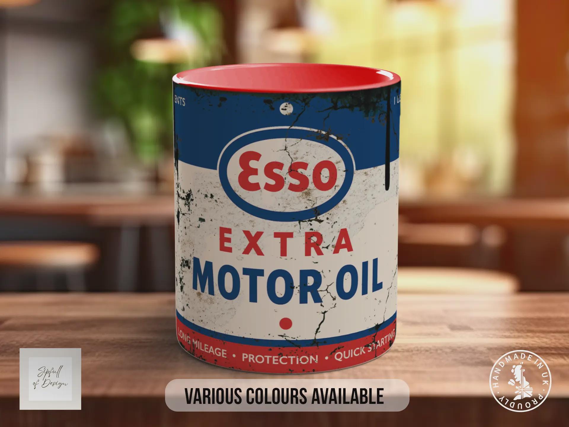 Esso Motor Oil Mug – Retro Garage Mug | Handmade Coffee Mug