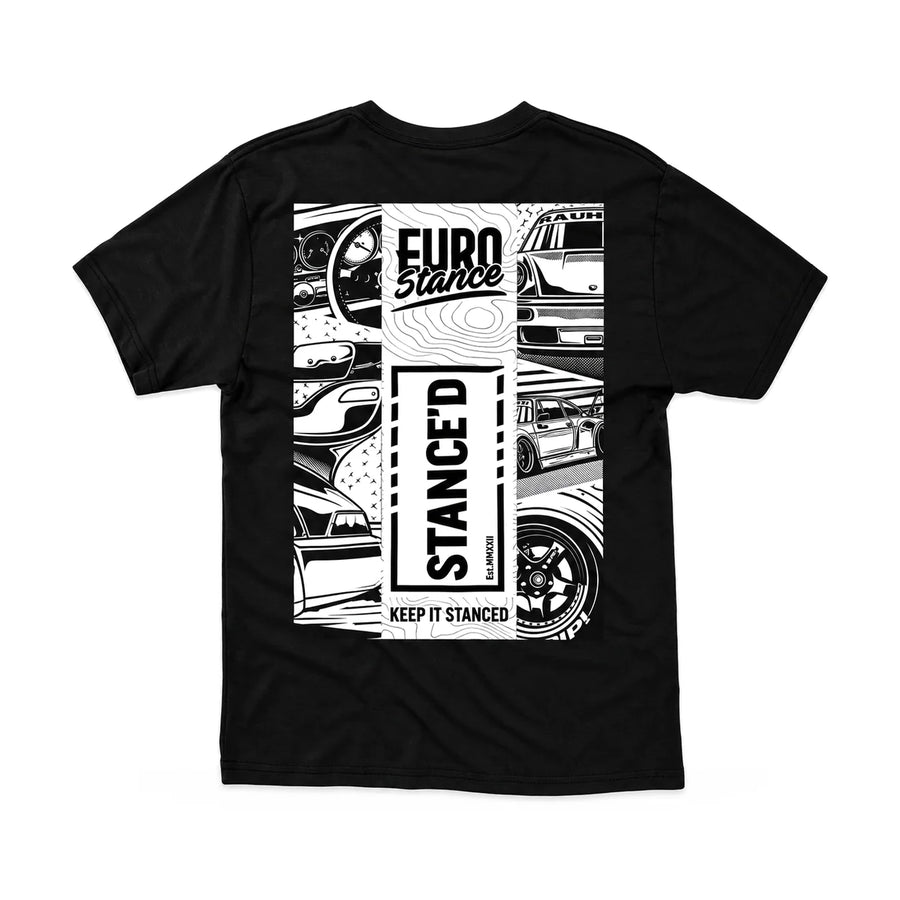 EuroStance Keep It Stanced T-Shirt black, back, product photo on white