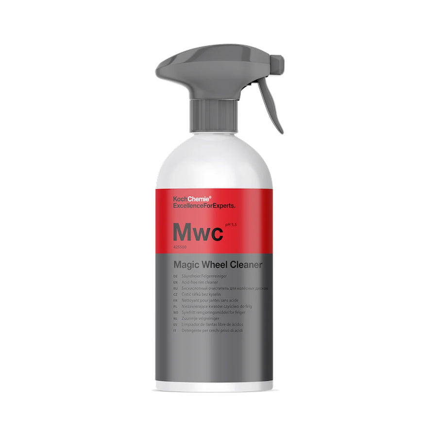Koch Chemie Magic Wheel Cleaner 500ml trigger bottle with a red and grey Mwc label, product photo on white