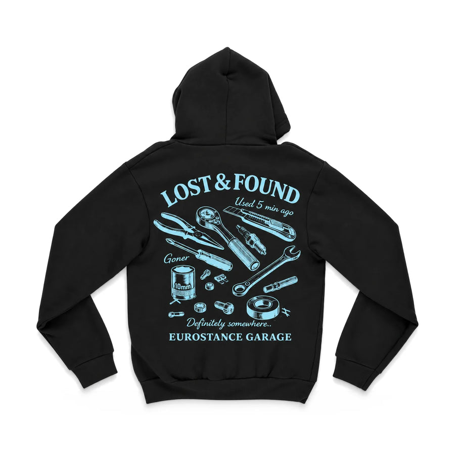 EuroStance Lost & Found Hoodie back, product photo on white