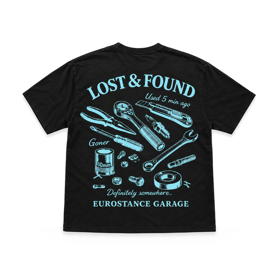 EuroStance Lost & Found T-Shirt black + blue, back, product photo on white