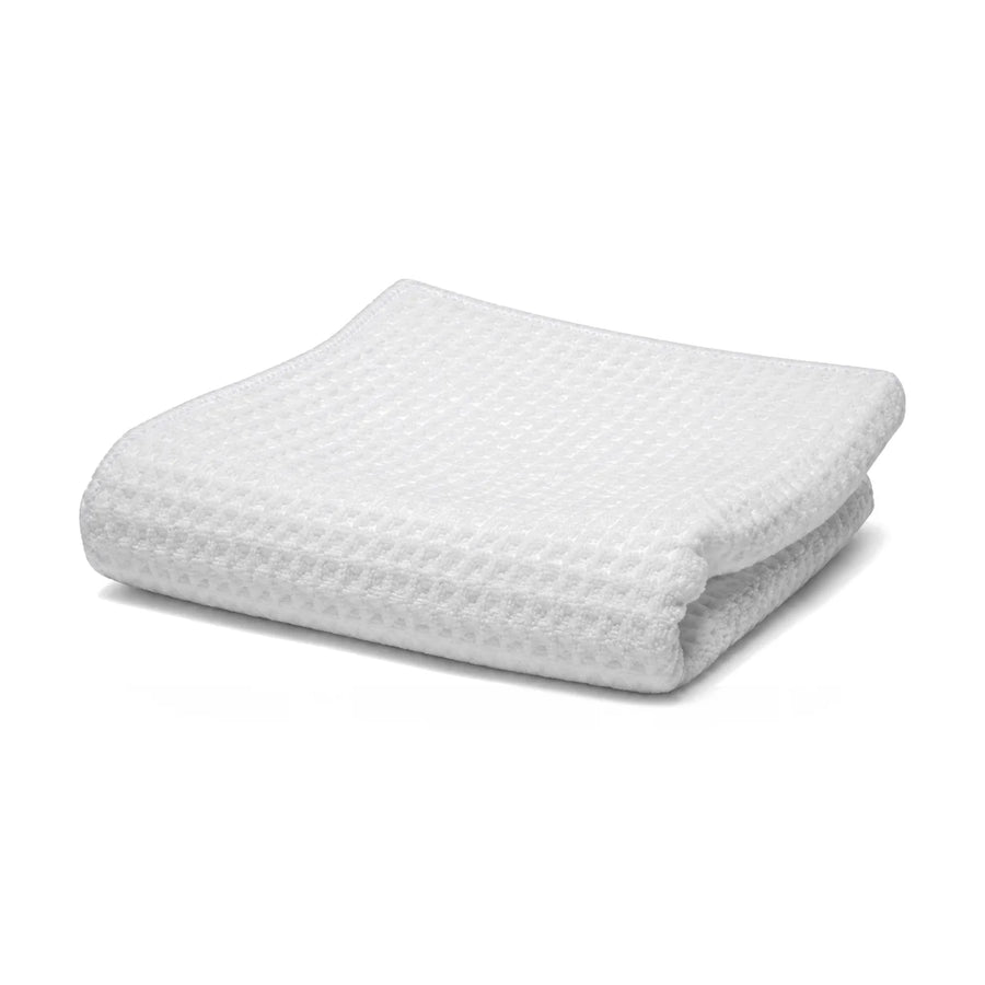 Mammoth All White Glass Towel - Waffle Weave Microfibre Cloth 40 x 60cm, product photo on white