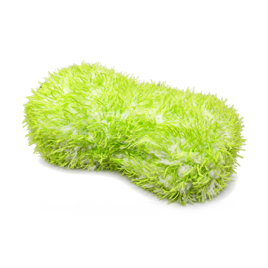Mammoth Green Gremlin Fluffy Microfibre Wash Sponge, product photo on white