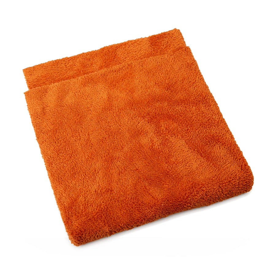 Mammoth Microfibre Orange Canary - Extra Soft Buffing Towel 40x40 40 x 40cm, product photo on white
