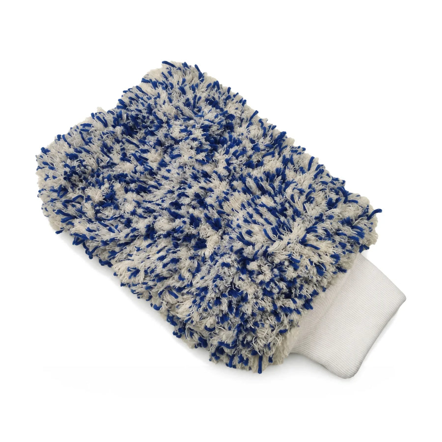 Mammoth Nemo Wash Mitt - Extra Fluffy Microfibre Blue, product photo on white