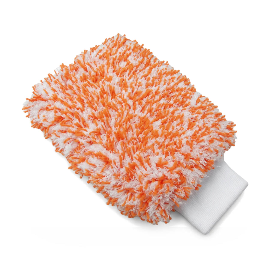 Mammoth Nemo Wash Mitt - Extra Fluffy Microfibre Orange, product photo on white