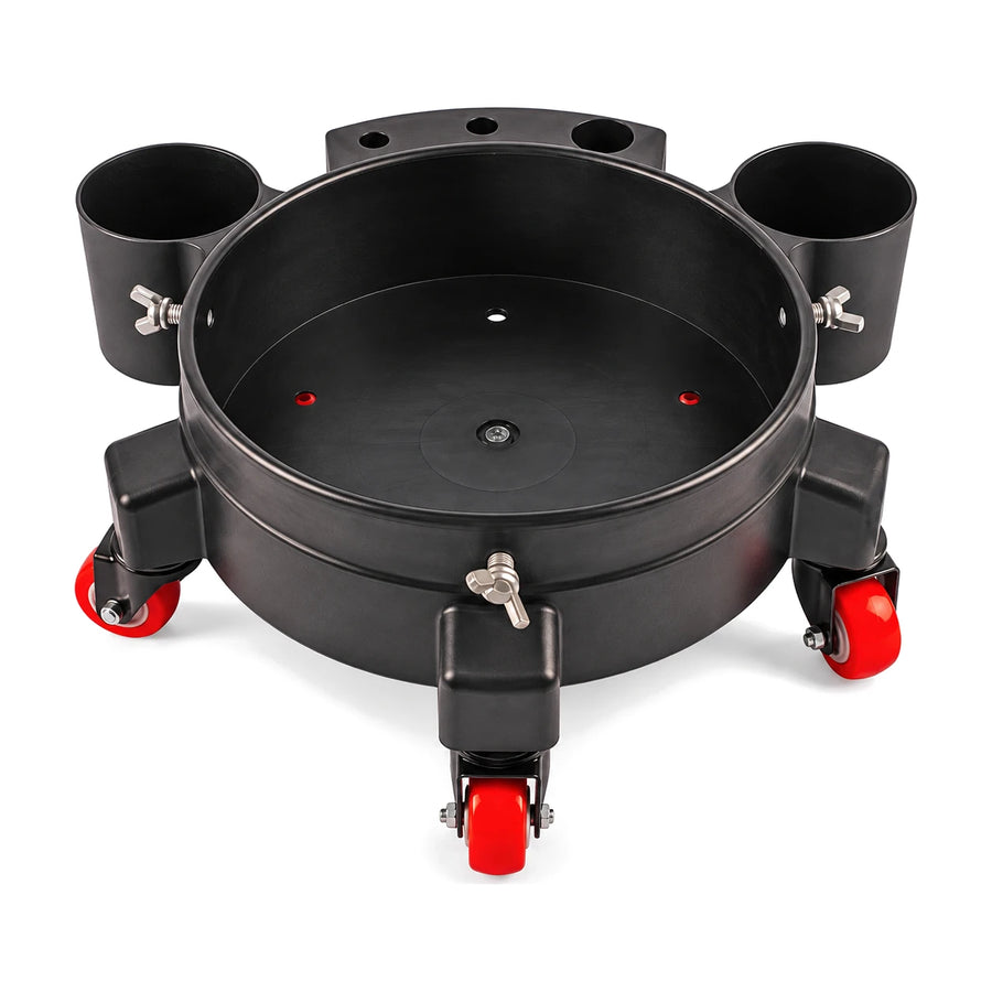 Maxshine Rolling Bucket Dolly, Black, product photo on white