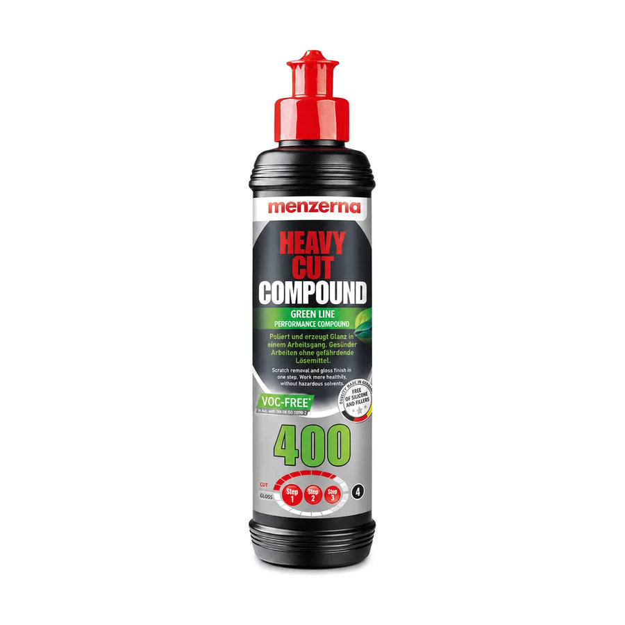 Menzerna Heavy Cut 400 Green Line 250ml, product photo on white