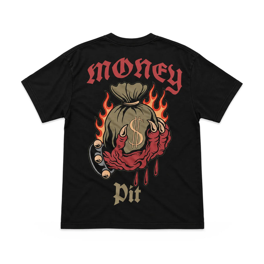 EuroStance Money Pit Tee black, back, product photo on white
