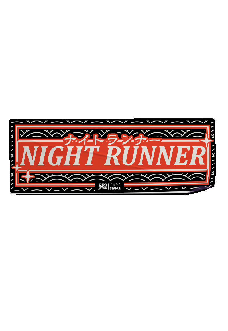 EuroStance Night Runner v2 Slap Sticker in red and black with wave pattern border