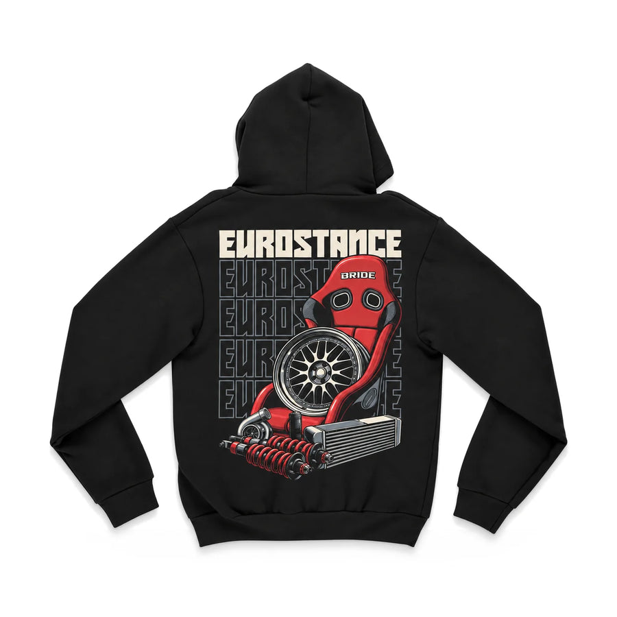 EuroStance Race Parts Hoodie back, product photo on white