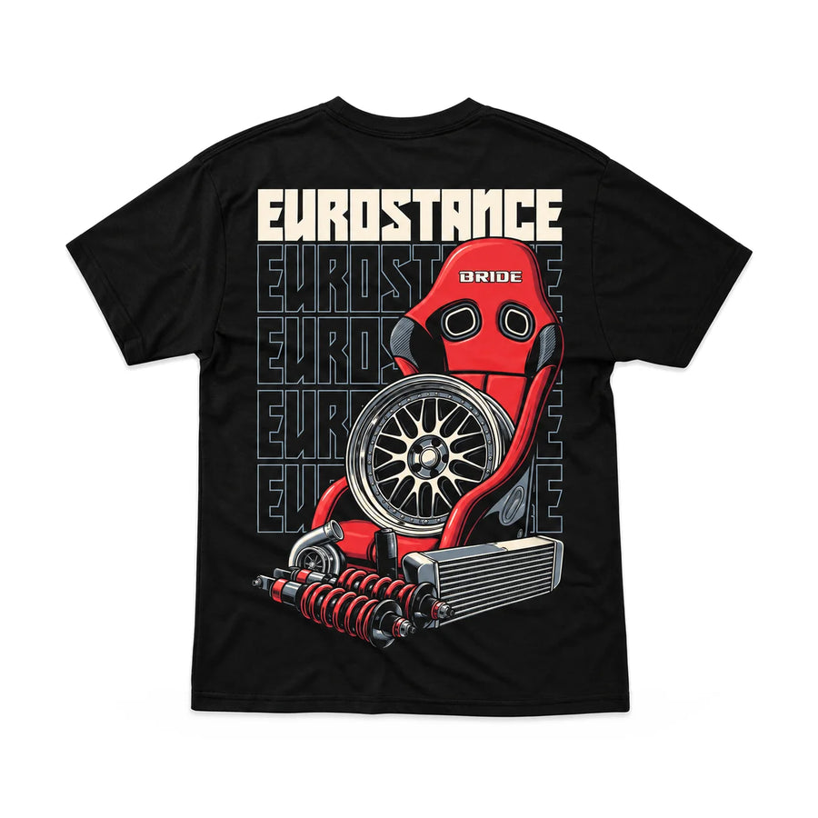 EuroStance Race Parts T-shirt back, product photo on white