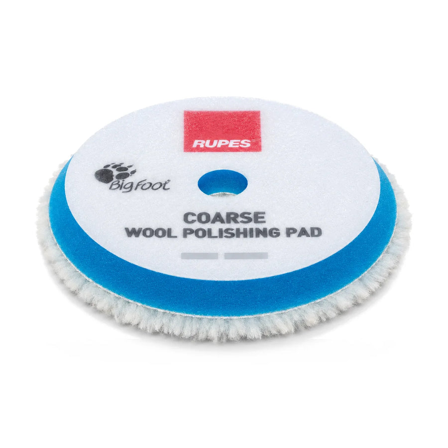 Rupes Blue Wool Polishing Pad, Coarse, 130mm, product photo on white