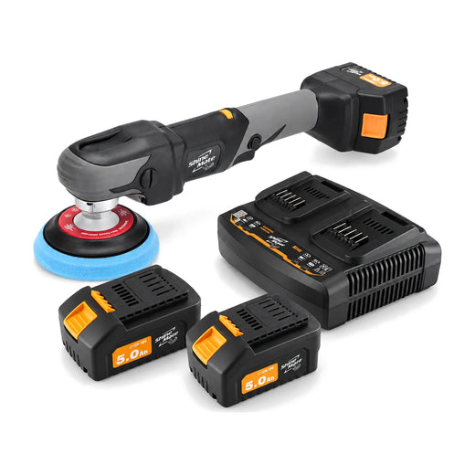 ShineMate EB251-5 Cordless Rotary Polisher Kit with 2 Batteries and Charger