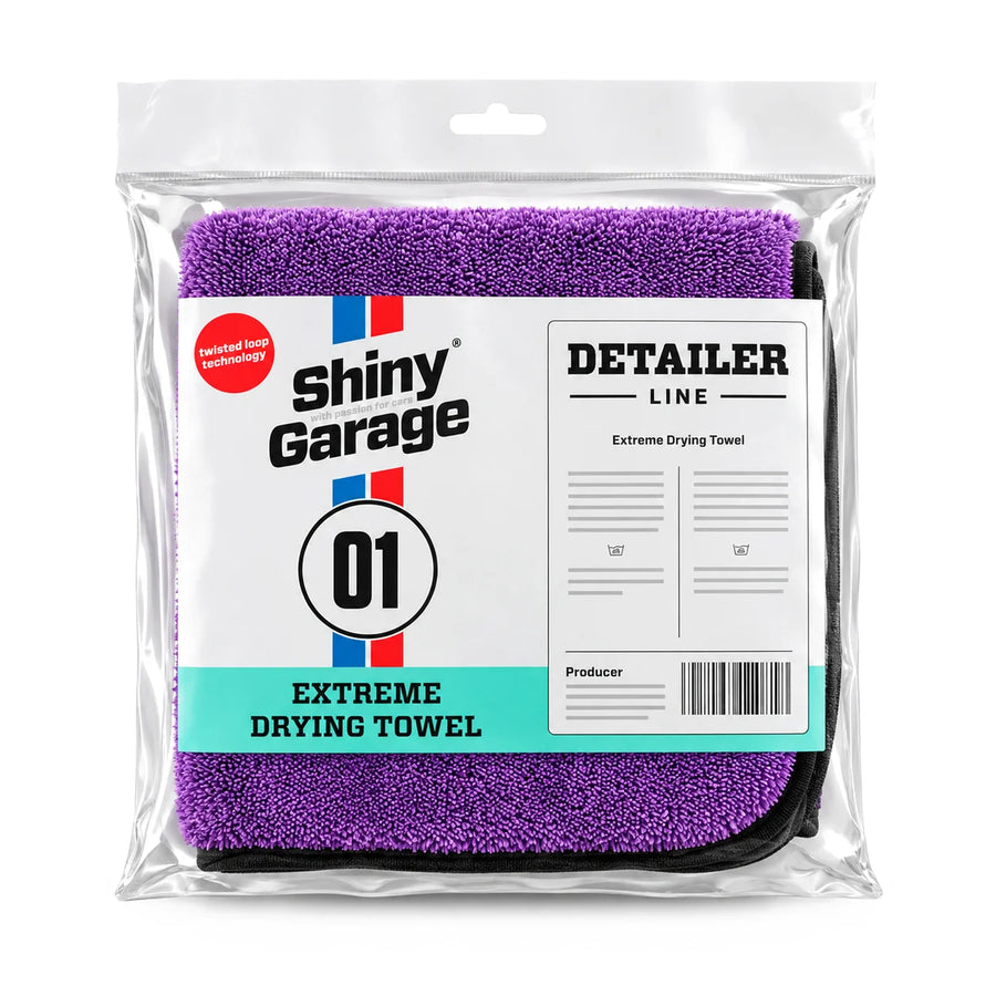 Shiny Garage Extreme Drying Towel 40 x 40cm, product photo on white